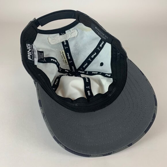 Ping Golf Navy Blue Green Floral Print Relaxed Fit Strapback Adjustable Hat - Picture 5 of 7